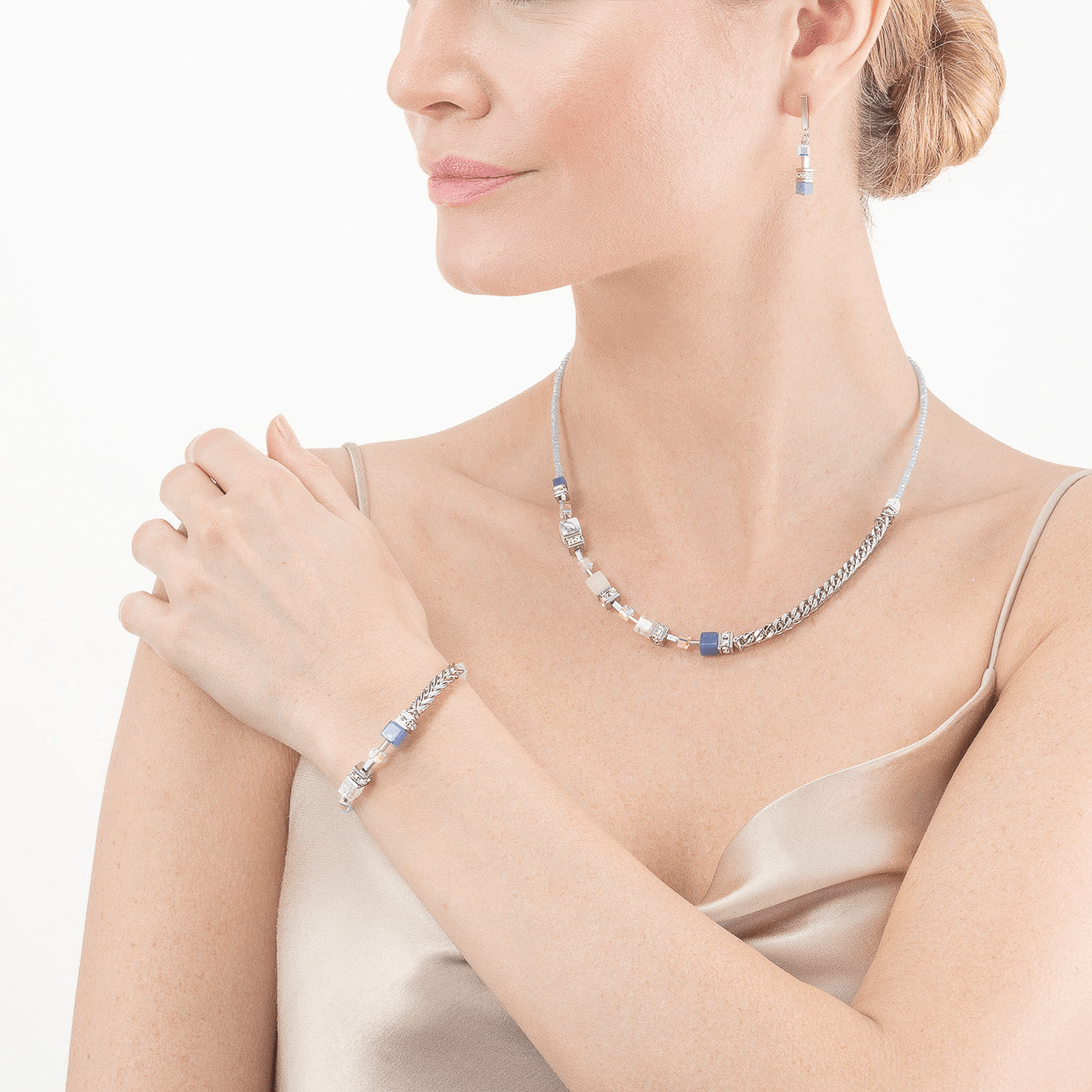 Edelsteinkette Edelstahl GeoCube®