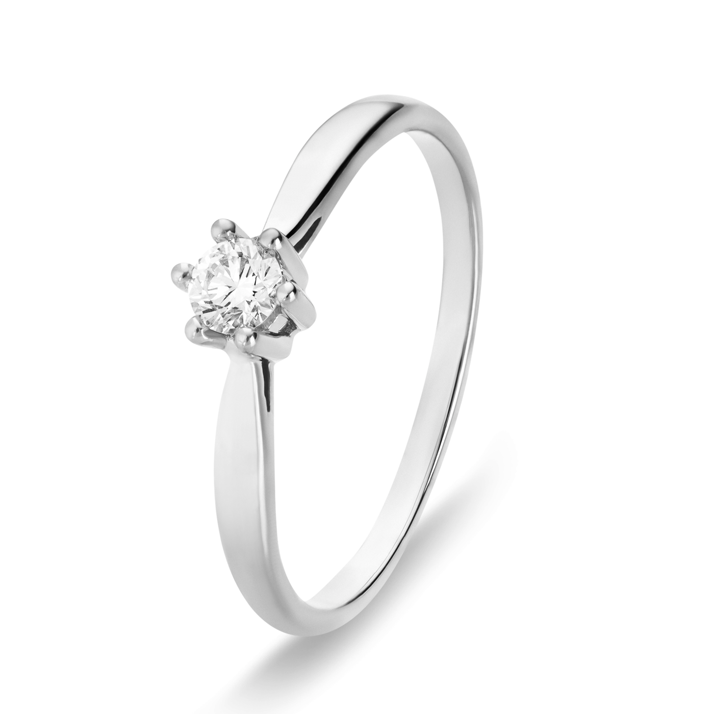 Ring Diamant ca. 0,15 ct. 333er Weißgold Select Solitär