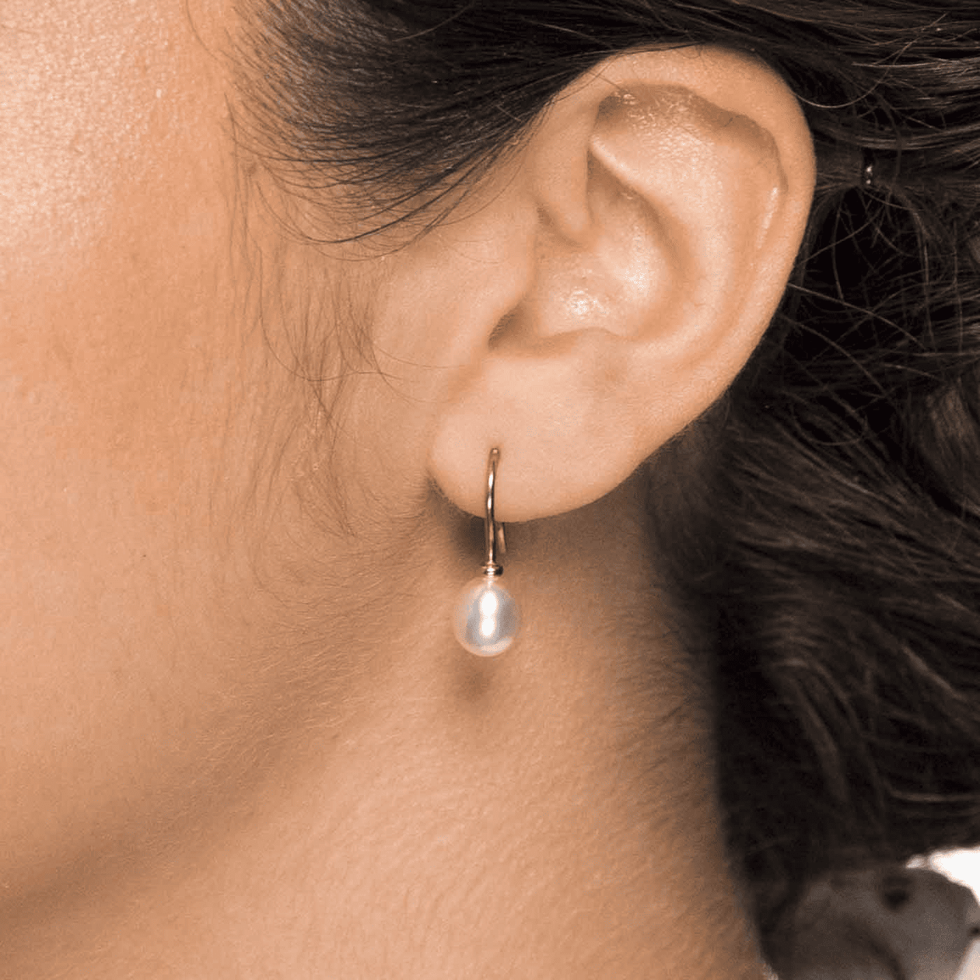 Perlenohrringe 585er Gelbgold Süßwasser-Zuchtperle