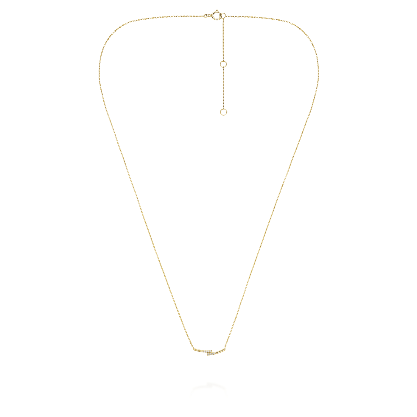 Kette syn. Diamant zus. 0,038ct. 585er Gelbgold 2 Way