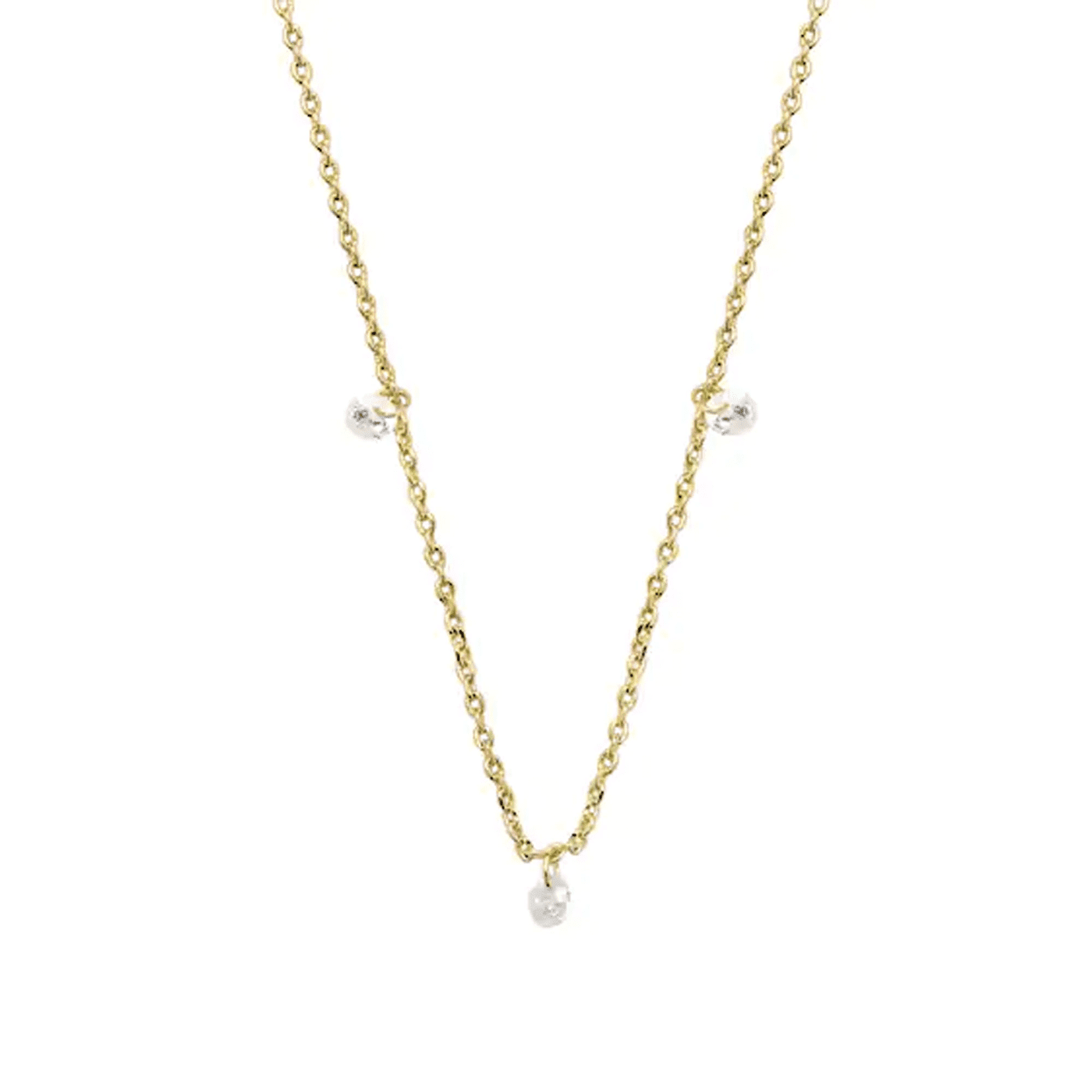 Kette Zirkonia Messing gelb vergoldet Kette Zirkonia Messing gelb vergoldet