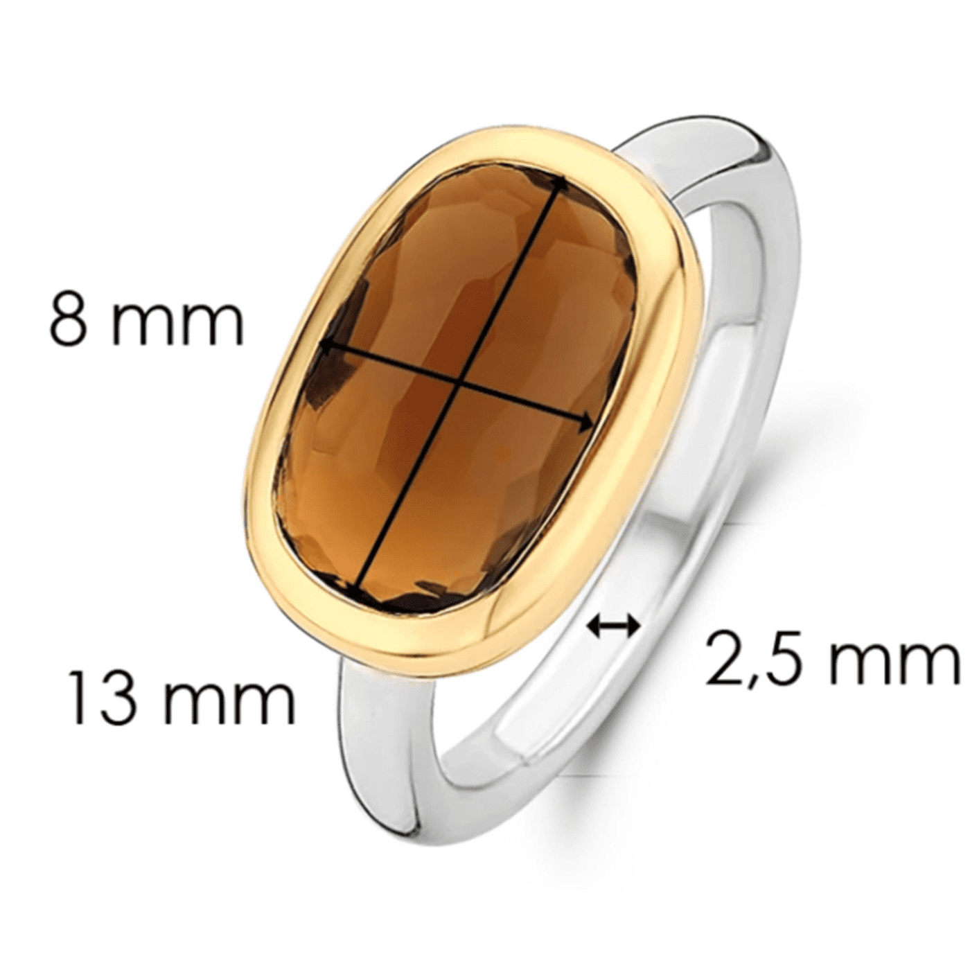 Ring Zirkonia 925er Silber bicolor Vintage Elegance