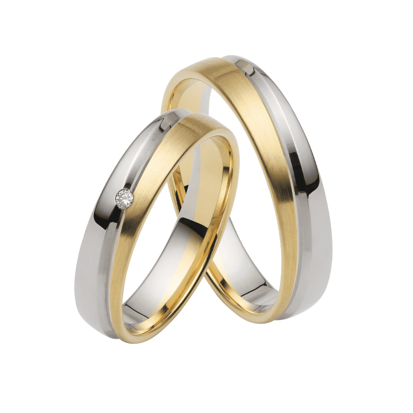 Trauring ca. 0,02 ct. 333er bicolor Como Trauring ca. 0,02 ct. 333er bicolor Como