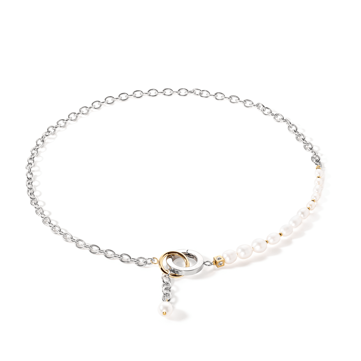 Kette Kristall Edelstahl bicolor Kette Kristall Edelstahl bicolor