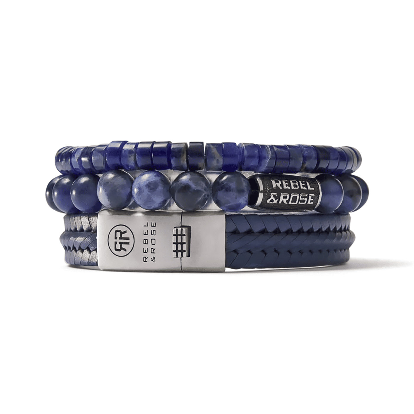 Armband 925er Silber Twisted Navy