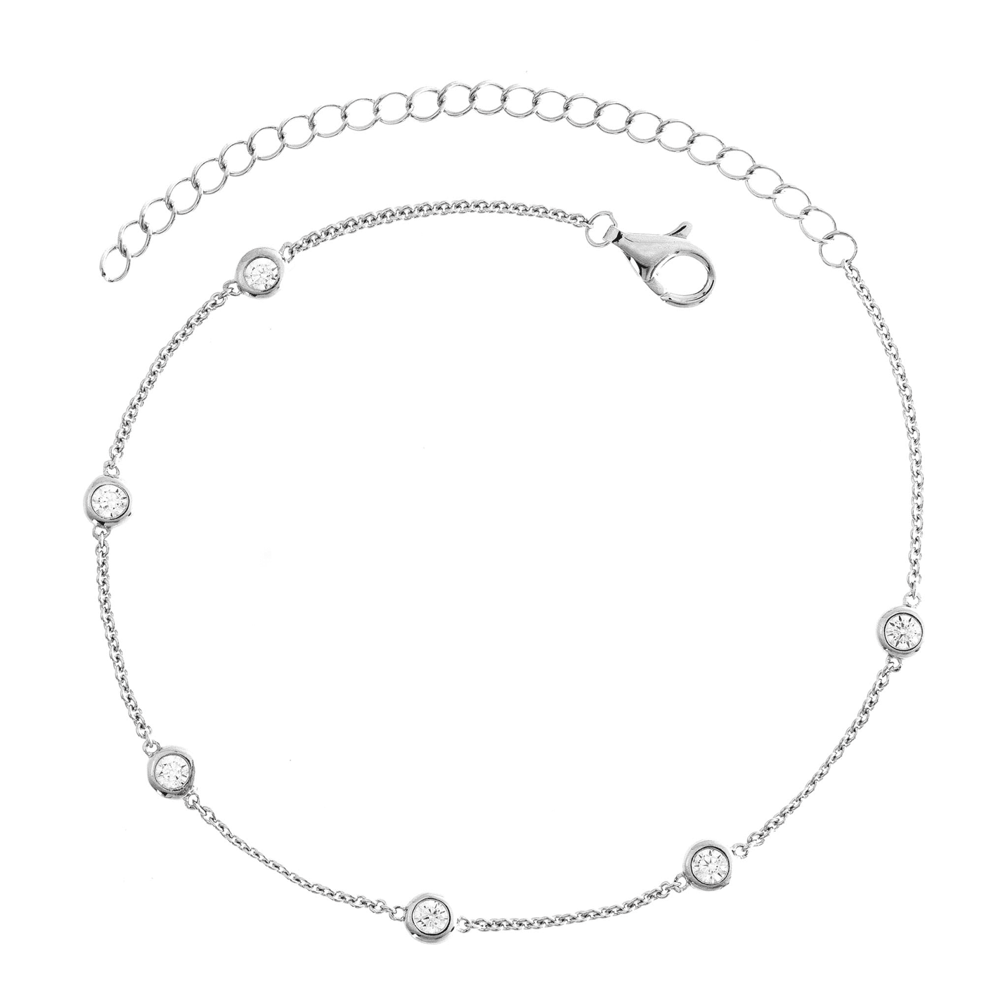 Fußkette Zirkonia 925er Silber  Fußkette Zirkonia 925er Silber