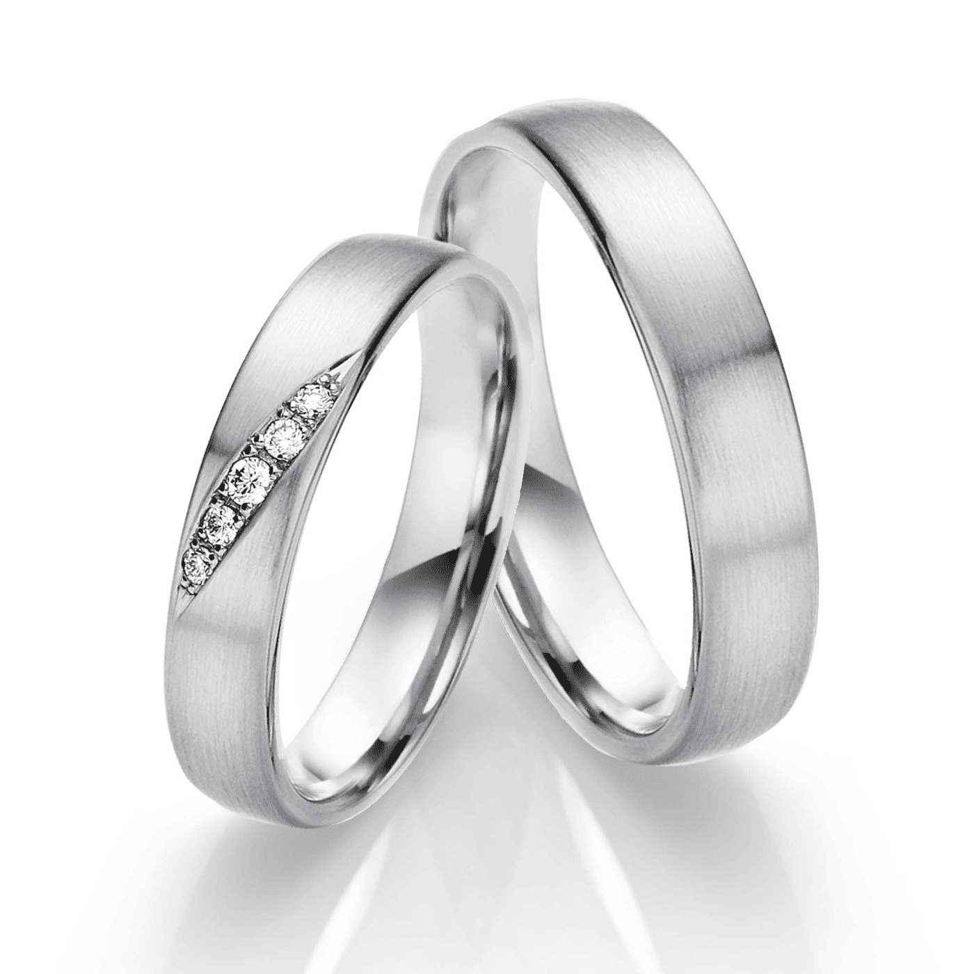 Trauring zus. ca. 0,05 ct. 600er Platin Prag Trauring zus. ca. 0,05 ct. 600er Platin Prag
