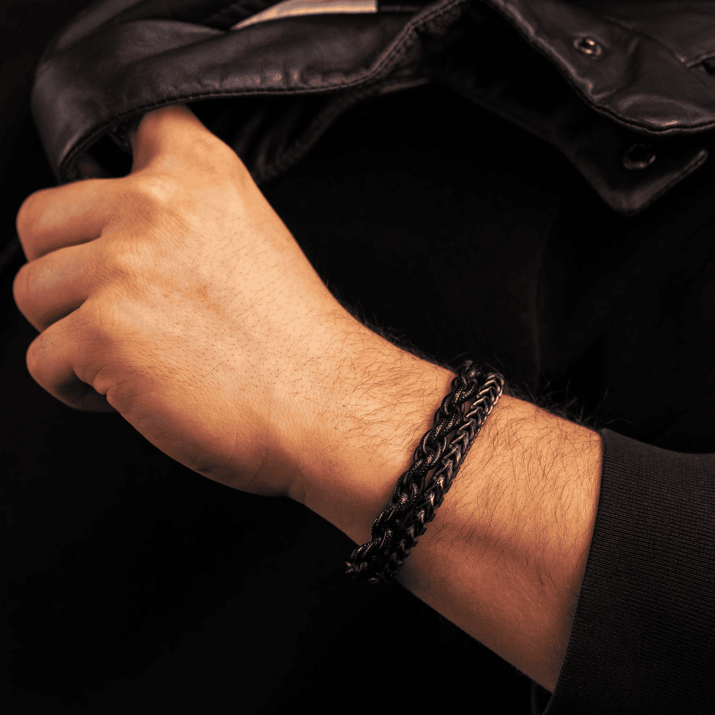 Armband Edelstahl schwarz Justin