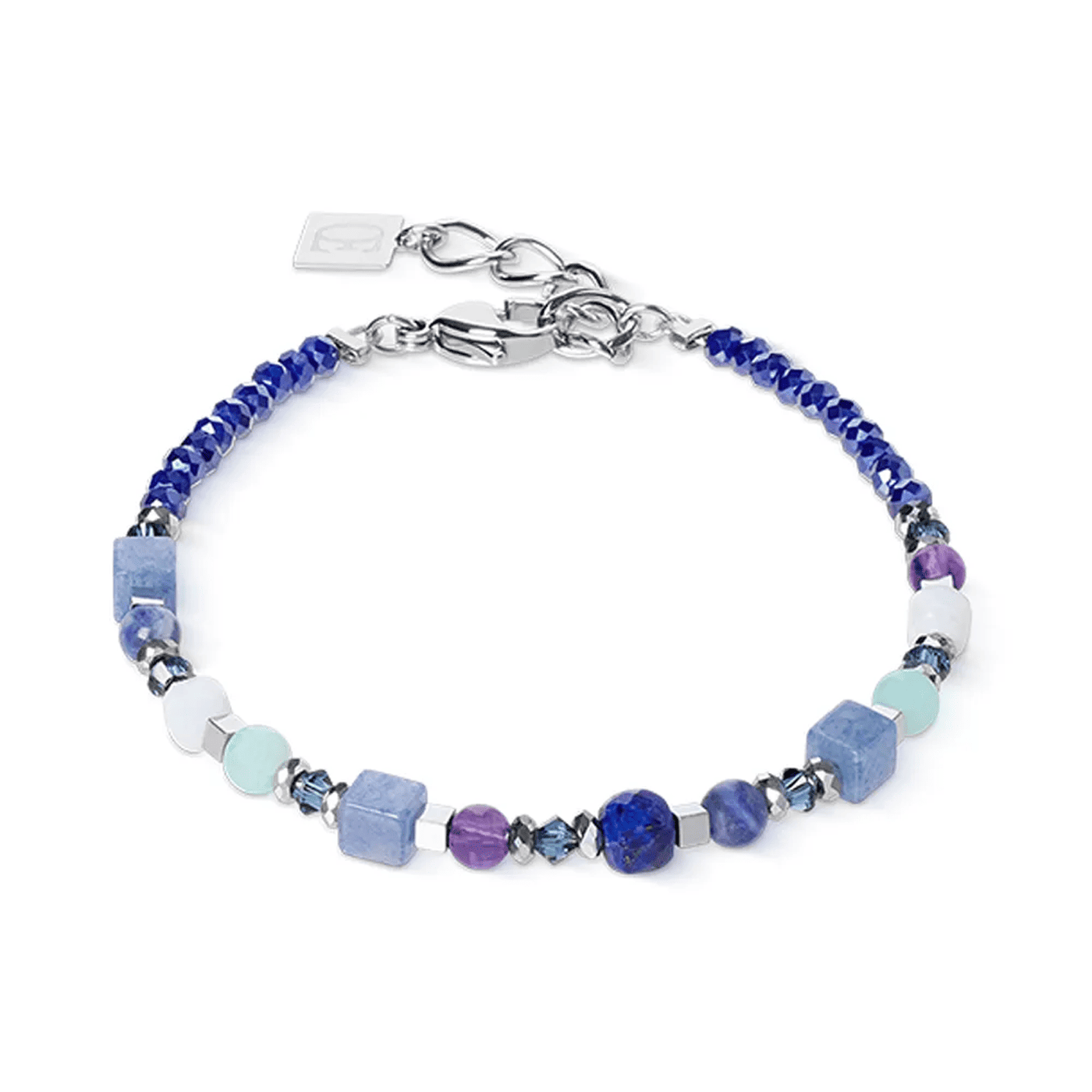 Armband Edelstein Edelstahl gelb vergoldet Shape Mix Spikes Blue Moon Armband Edelstein Edelstahl gelb vergoldet Shape Mix Spikes Blue Moon