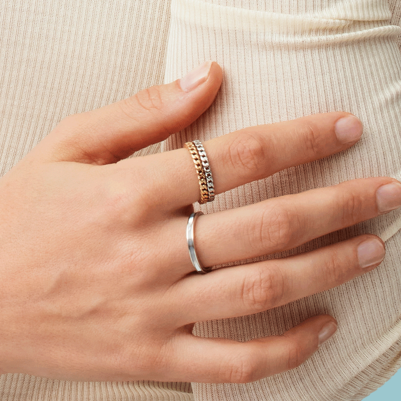 Edelstahlring gelb vergoldet Arctic Symphony Edelstahlring gelb vergoldet Arctic Symphony