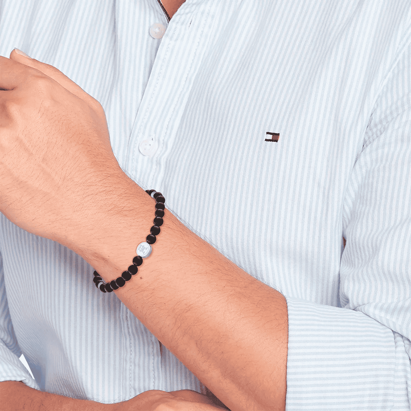 Armband Onyx Edelstahl TH 85 - Men beads Armband Onyx Edelstahl TH 85 - Men beads