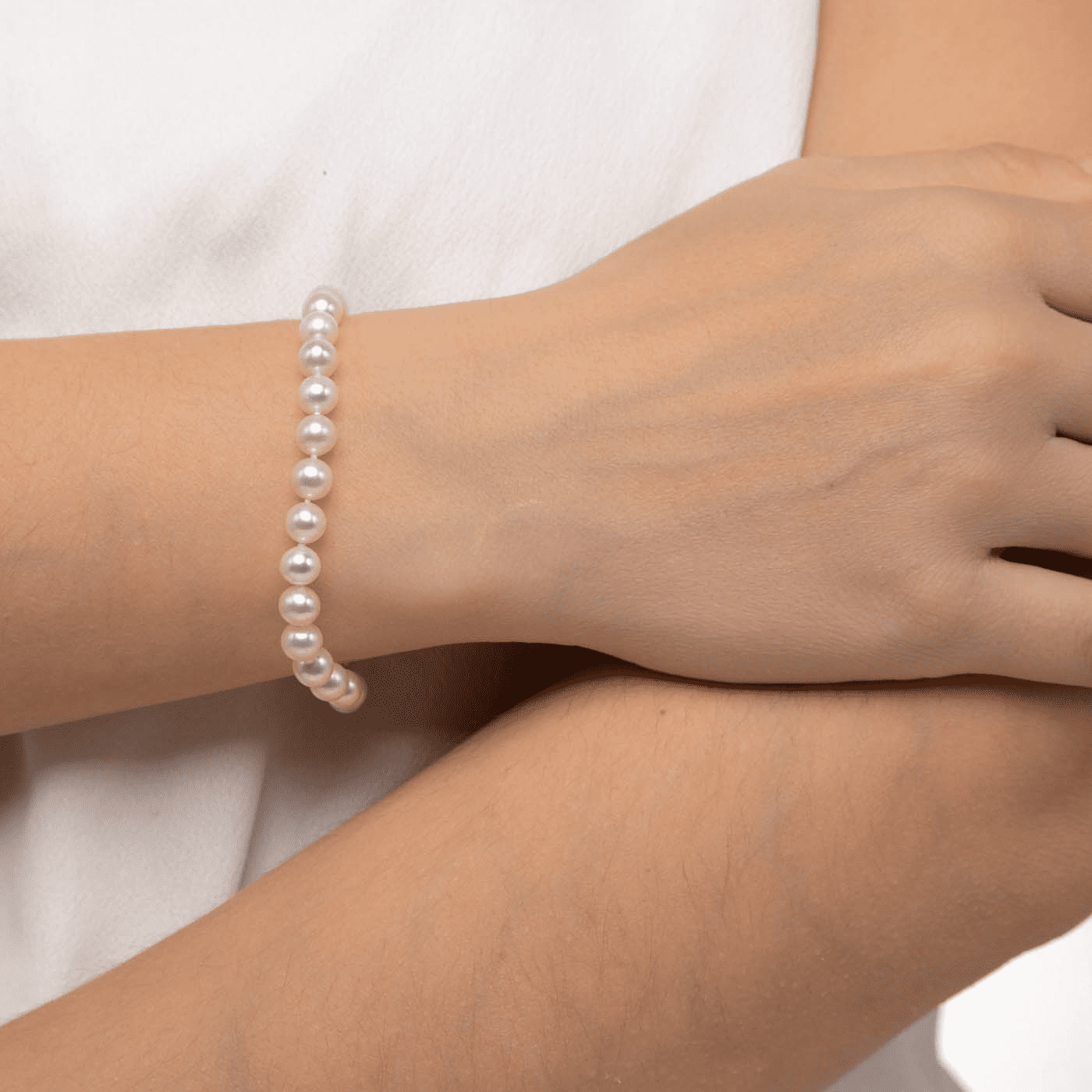 Perlenarmband 925er Silber vergoldet Süßwasser-Zuchtperle Perlenarmband 925er Silber vergoldet Süßwasser-Zuchtperle