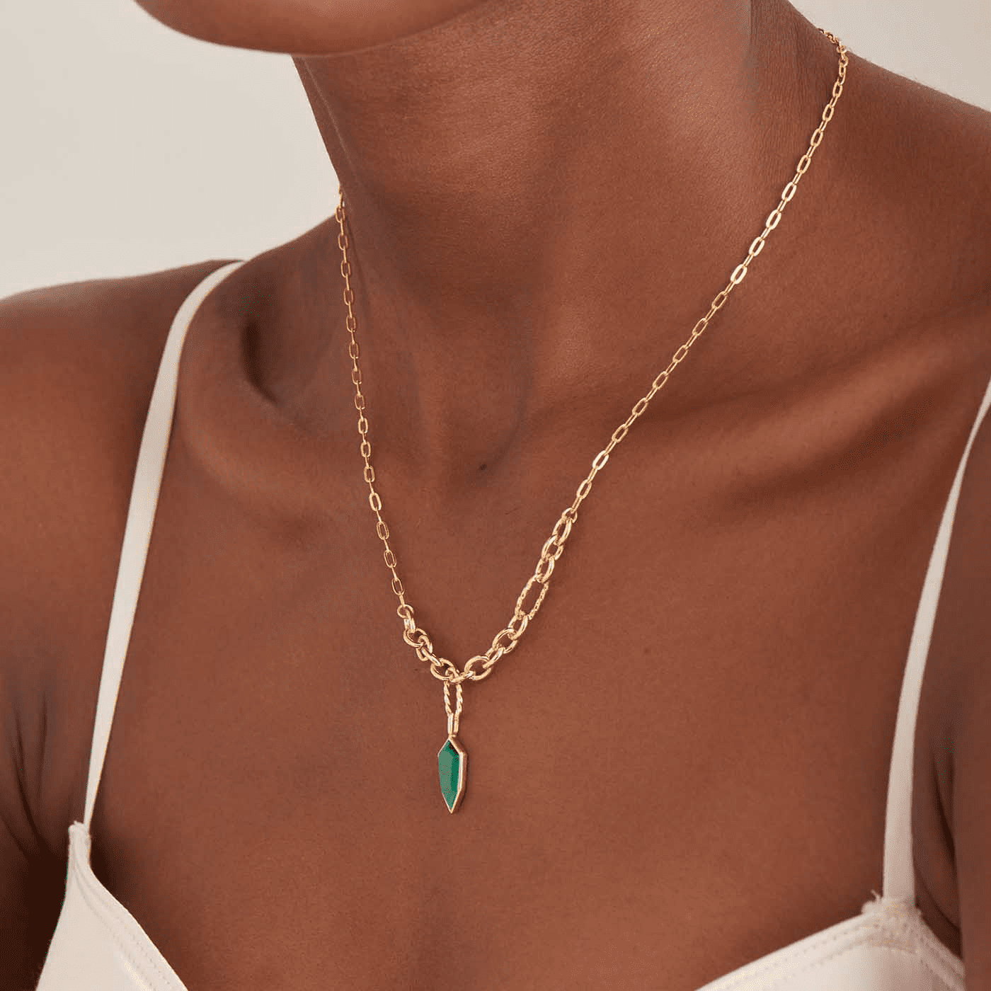 Edelsteinkette 925er Silber gelb vergoldet Second Nature