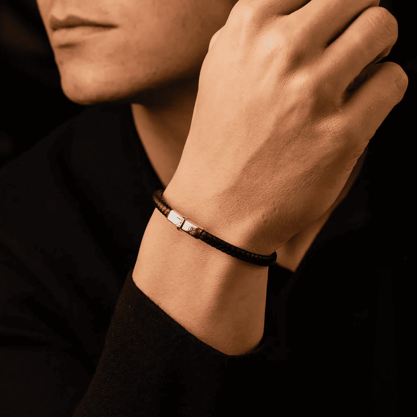 Armband Edelstahl Xtra Small Braided Black