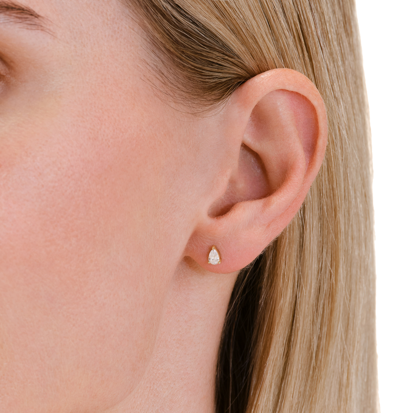 Ohrringe syn. Diamant zus. 0,337ct. 585er Gelbgold Marquise Ohrringe syn. Diamant zus. 0,337ct. 585er Gelbgold Marquise