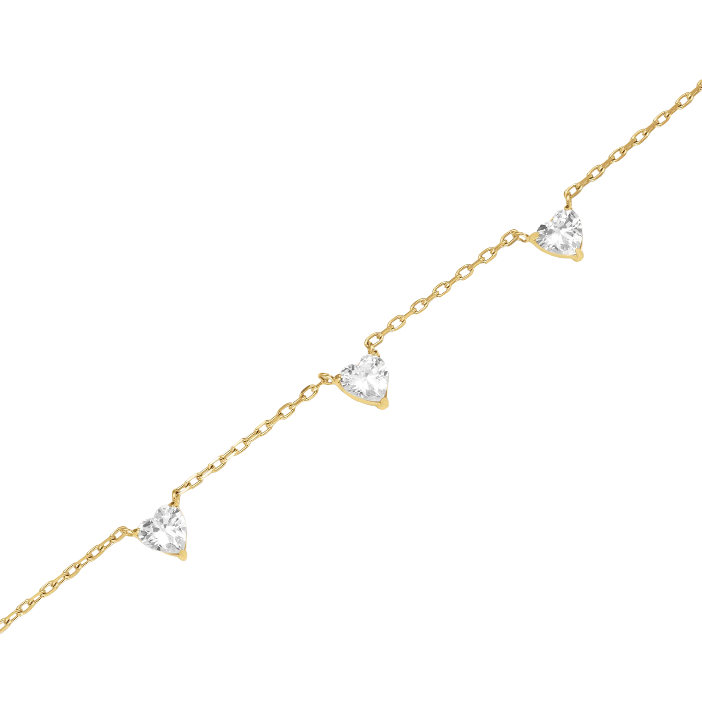 Kette Edelstahl gelb vergoldet Heart