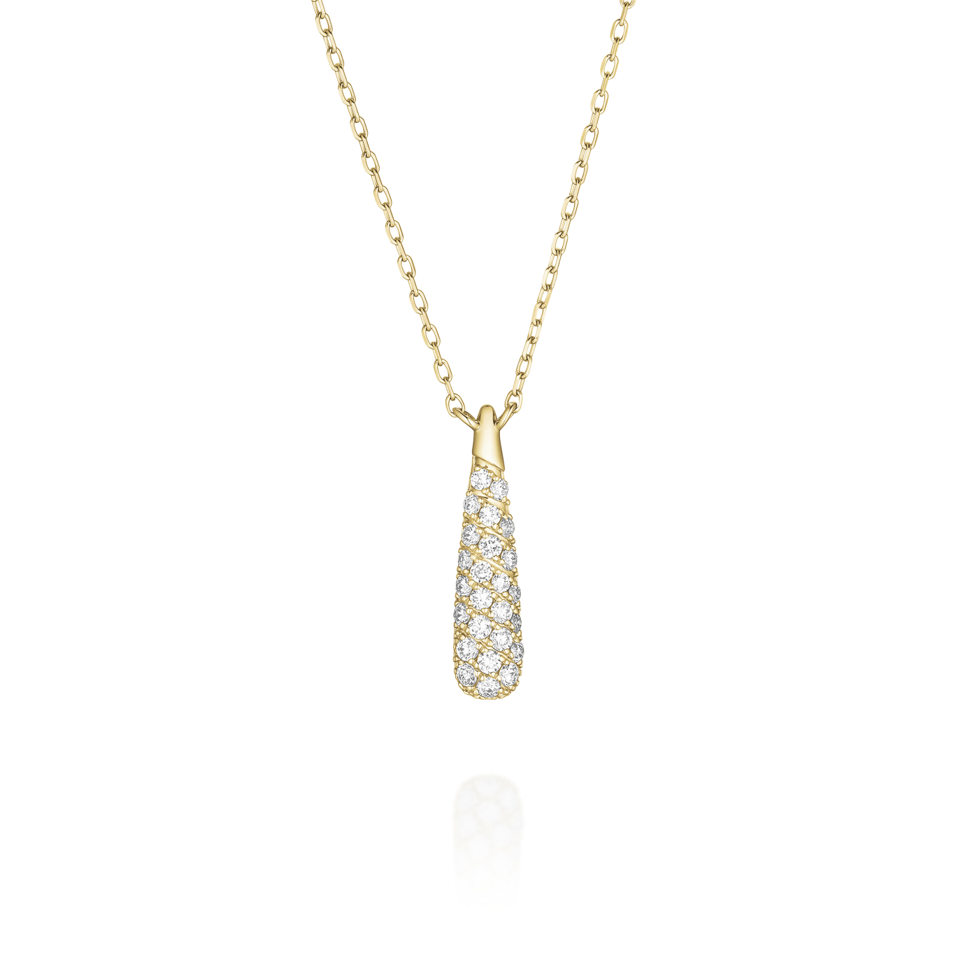 Kette syn. Diamant zus. 0,11ct. 585er Gelbgold Aurora Pave