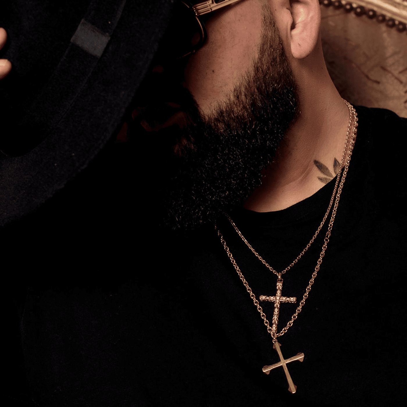 Kette Edelstahl gelb vergoldet Dan