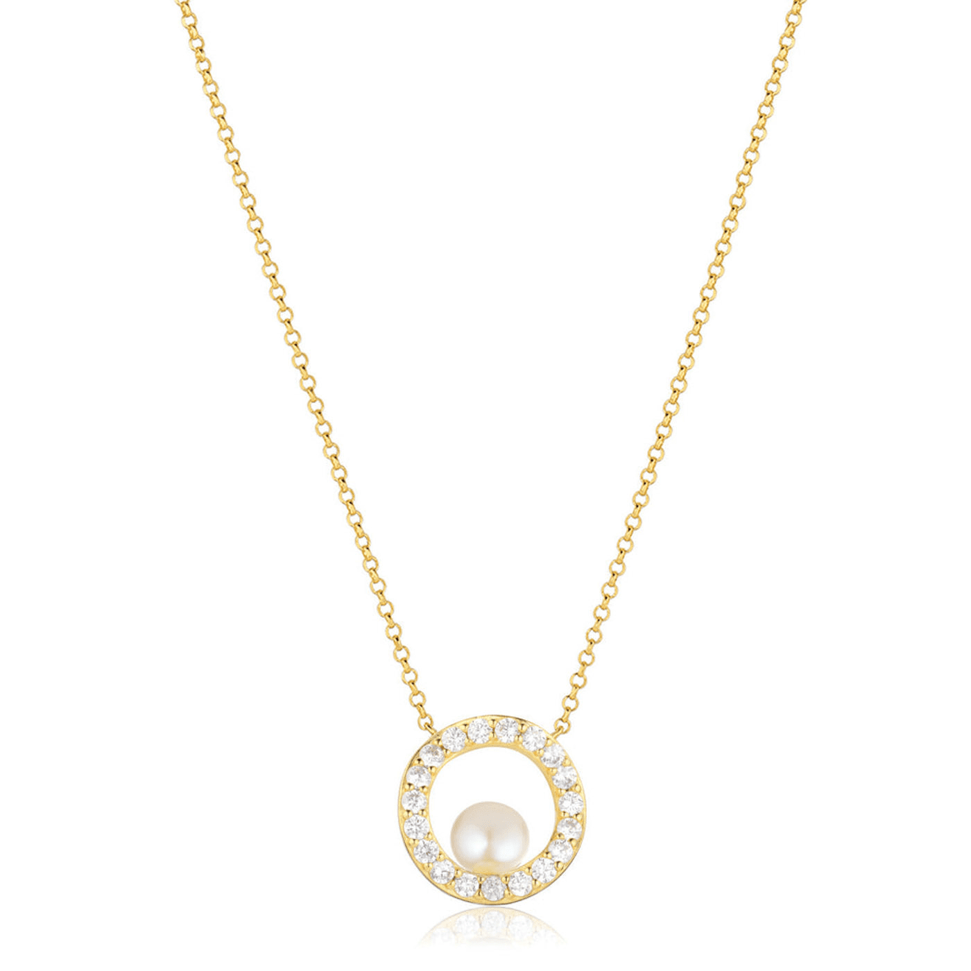 Kette Zirkonia 925er Silber gelb vergoldet Ponza Kette Zirkonia 925er Silber gelb vergoldet Ponza
