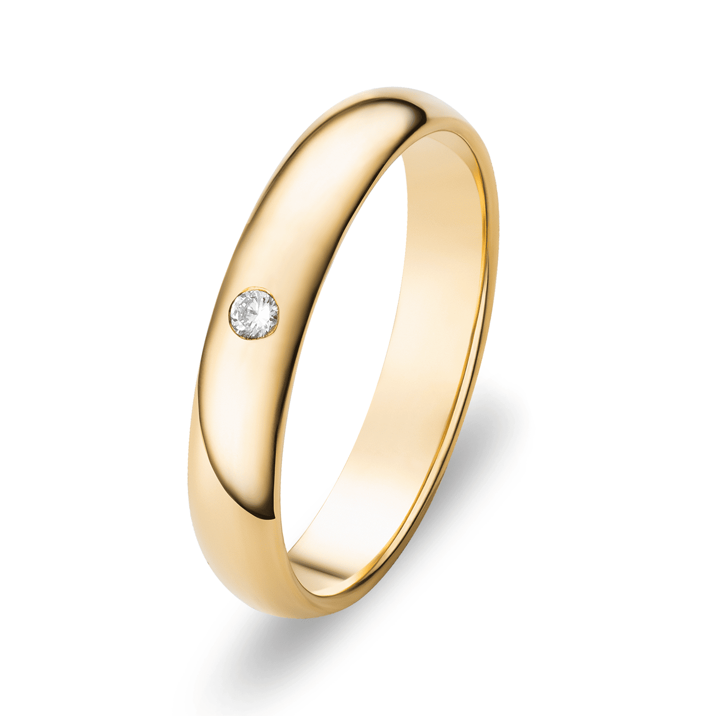 Trauring ca. 0,03 ct. 585er Gelbgold Aachen