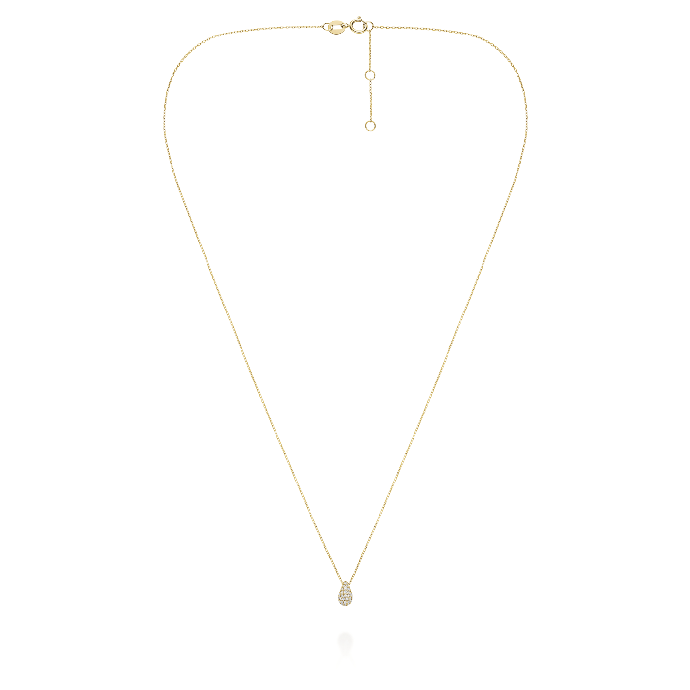 Kette syn. Diamant zus. 0,099ct. 585er Gelbgold Teardrop Pave Kette syn. Diamant zus. 0,099ct. 585er Gelbgold Teardrop Pave