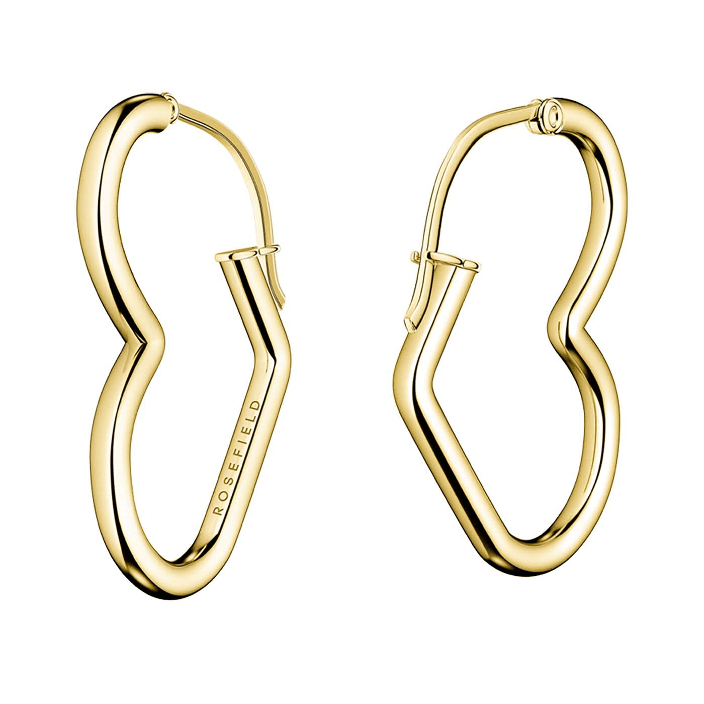 Ohrringe Edelstahl gelb vergoldet Heart Hoops