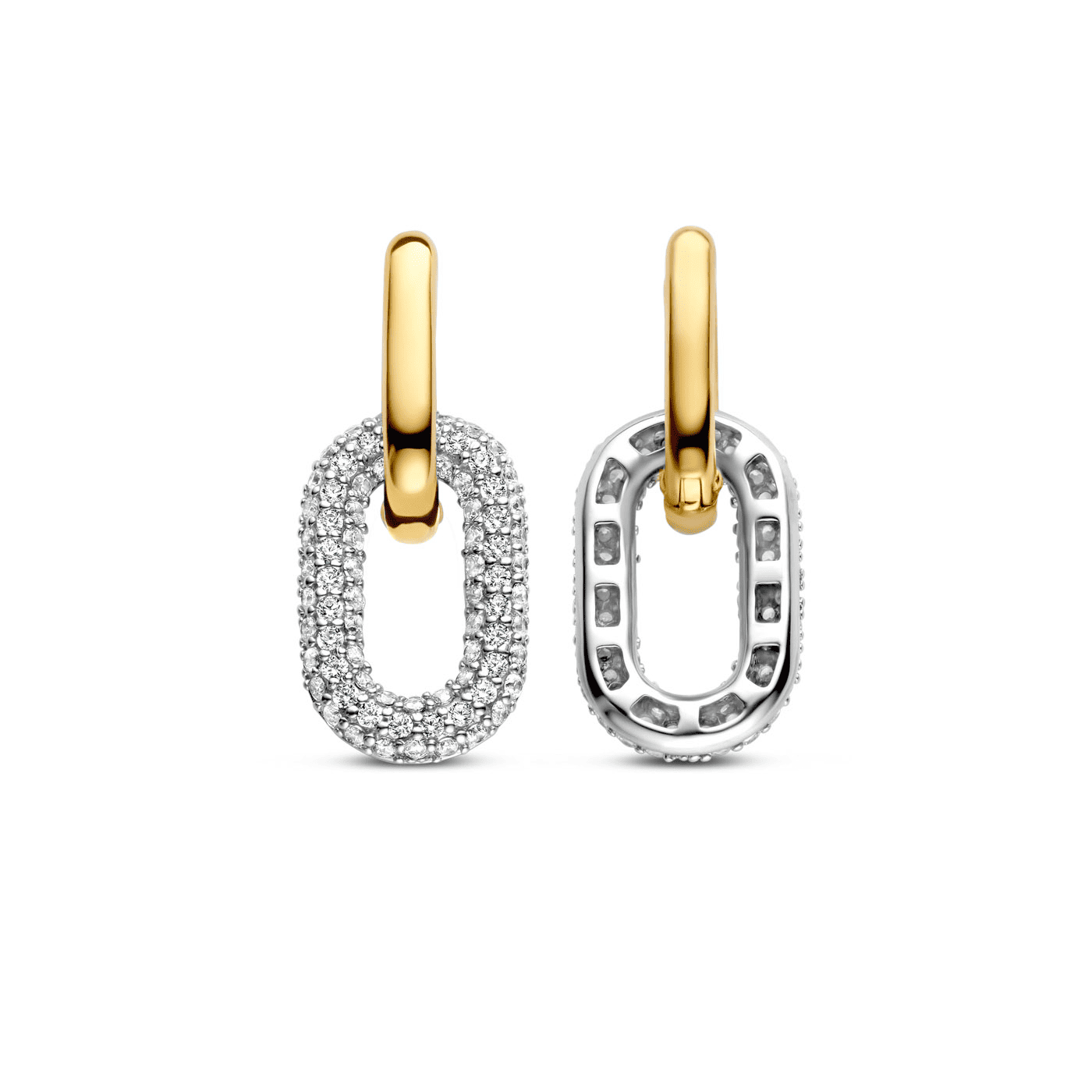 Ohrringe Zirkonia 925er Silber bicolor