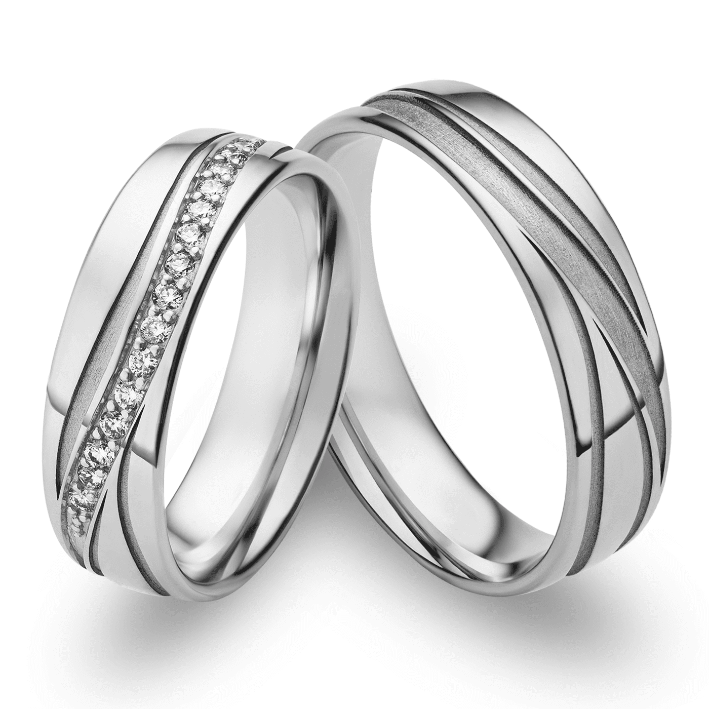 Trauring zus. ca. 0,12 ct. 585er Weißgold Sydney Trauring zus. ca. 0,12 ct. 585er Weißgold Sydney