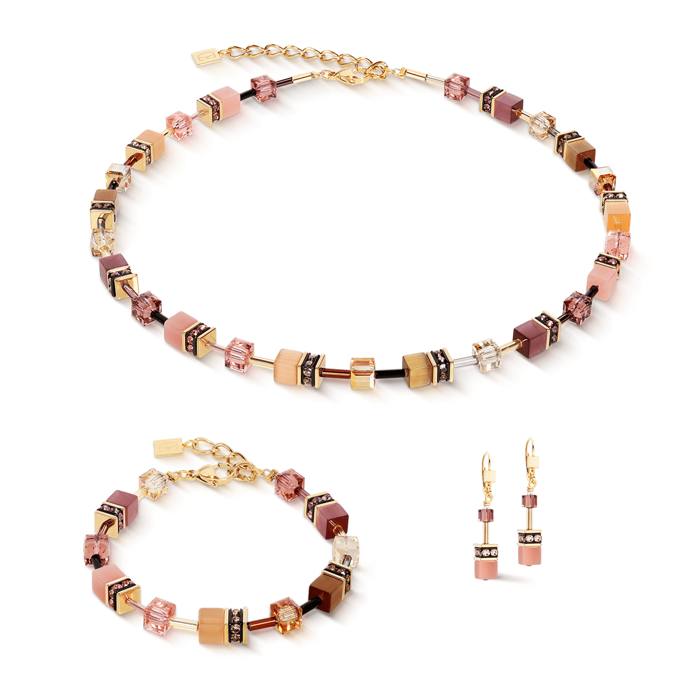 Ohrringe Swarovski® Kristall Edelstahl gelb vergoldet GeoCUBE® Iconic