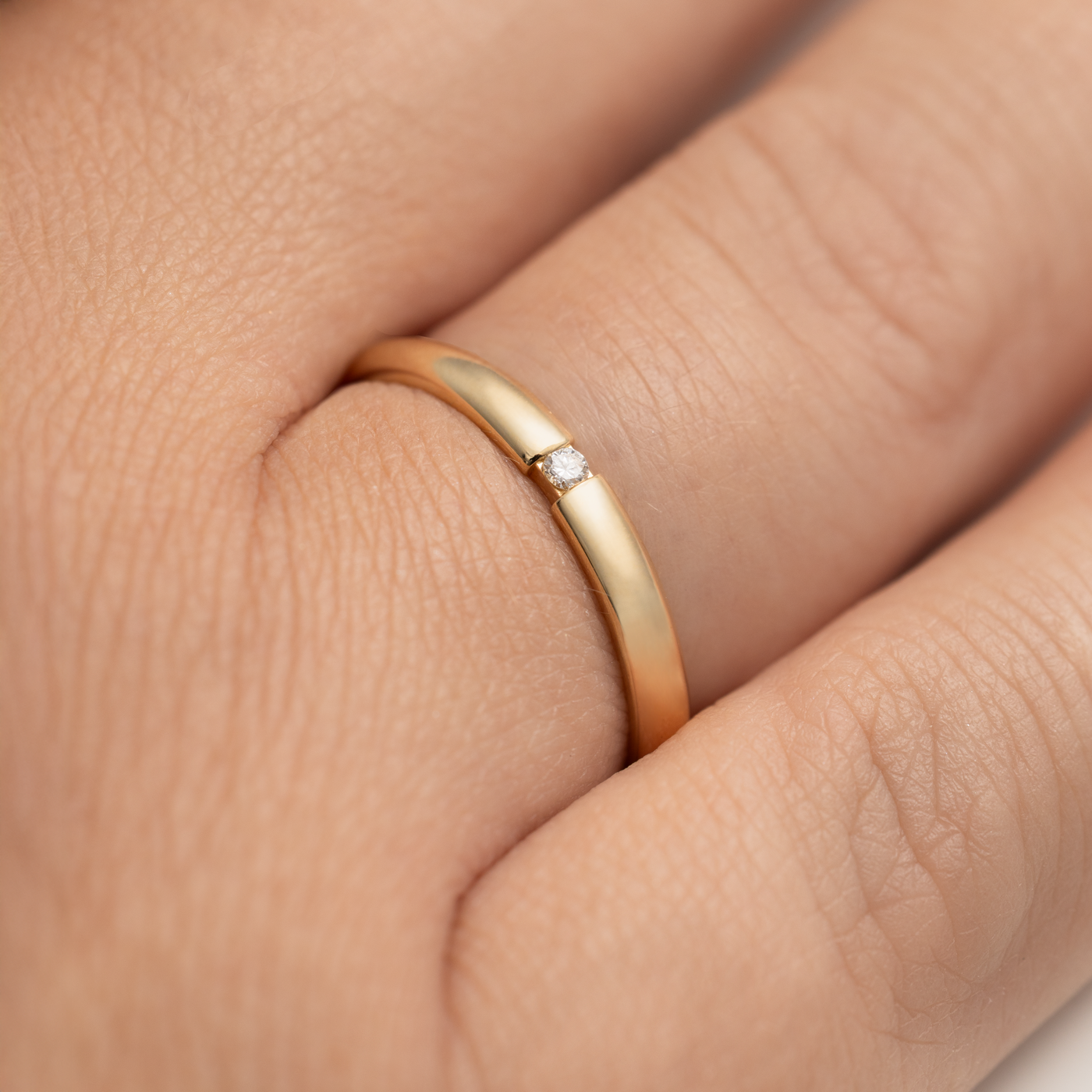 Trauring ca. 0,02 ct. 585er Gelbgold Malta Trauring ca. 0,02 ct. 585er Gelbgold Malta