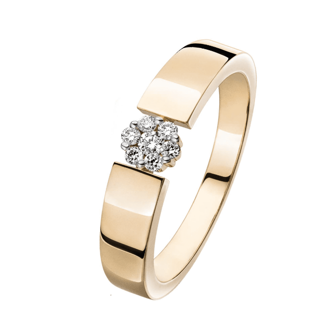 Ring Diamant zus. ca. 0,10 ct. 375er Gelbgold Flora
