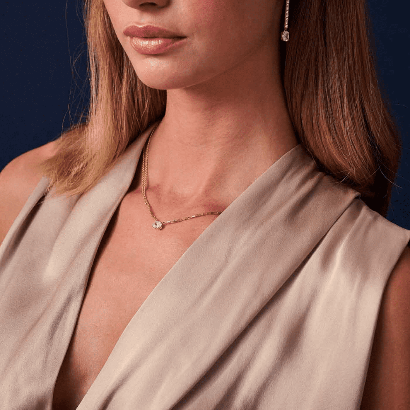 Kette Zirkonia 925er Silber gelb vergoldet Ellisse Kette Zirkonia 925er Silber gelb vergoldet Ellisse