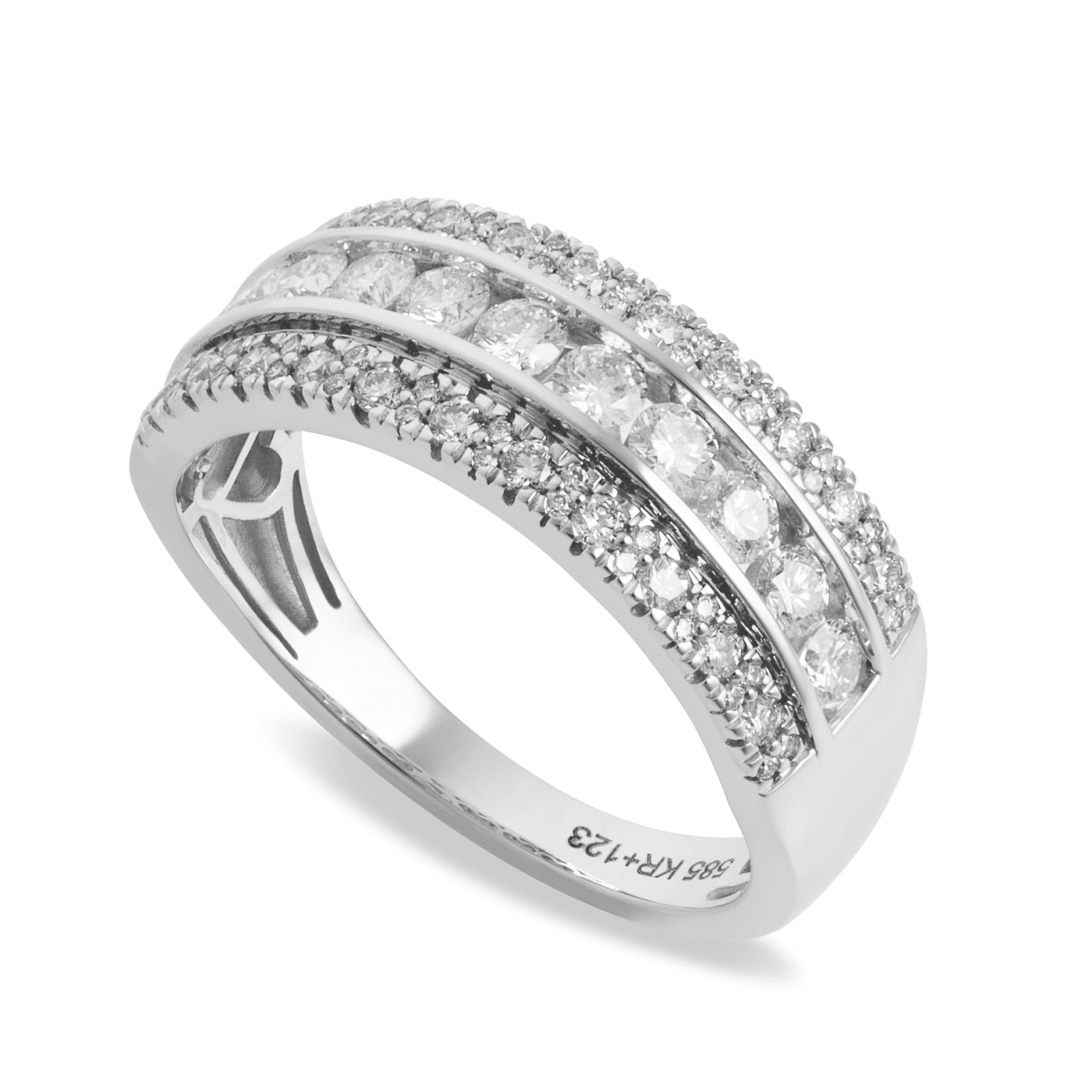 Ring Diamant zus. ca. 0,80 ct. 585er Weißgold Begonia