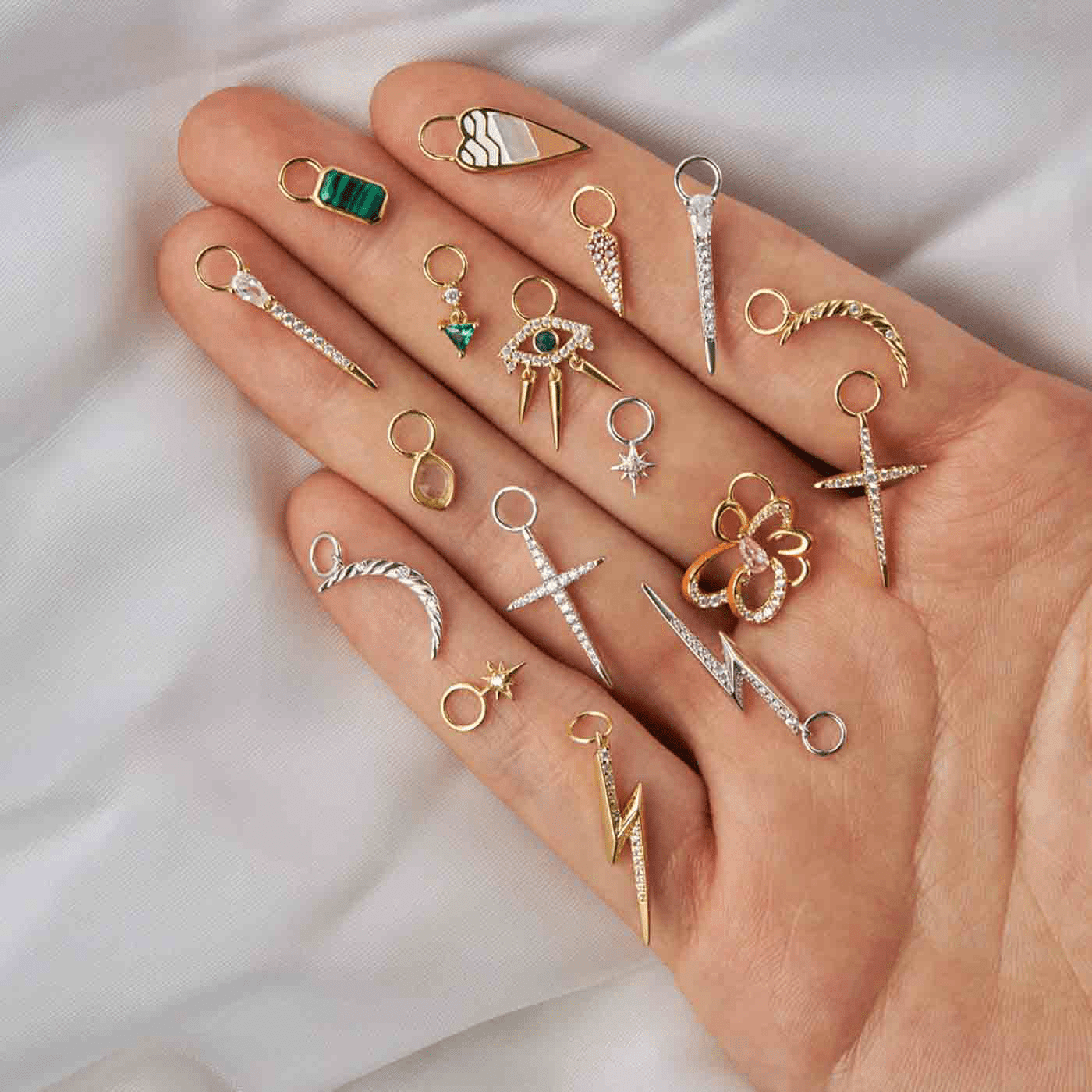 Charm für Ohrringe 925er Silber gelb vergoldet Rising Sun