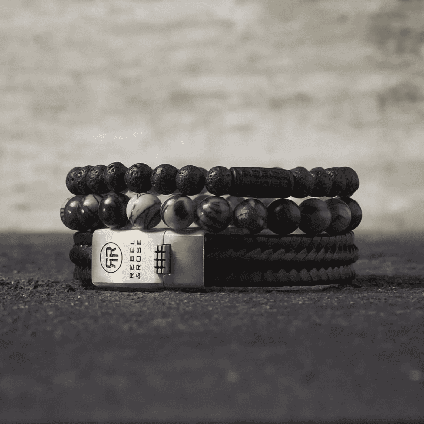 Armband Edelstahl schwarz Black Moon - All-Black