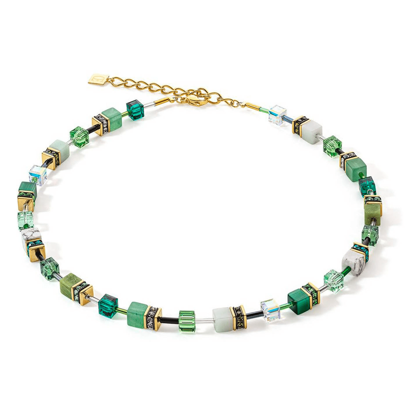 Edelsteinkette Edelstahl vergoldet Edelsteinkette Edelstahl vergoldet