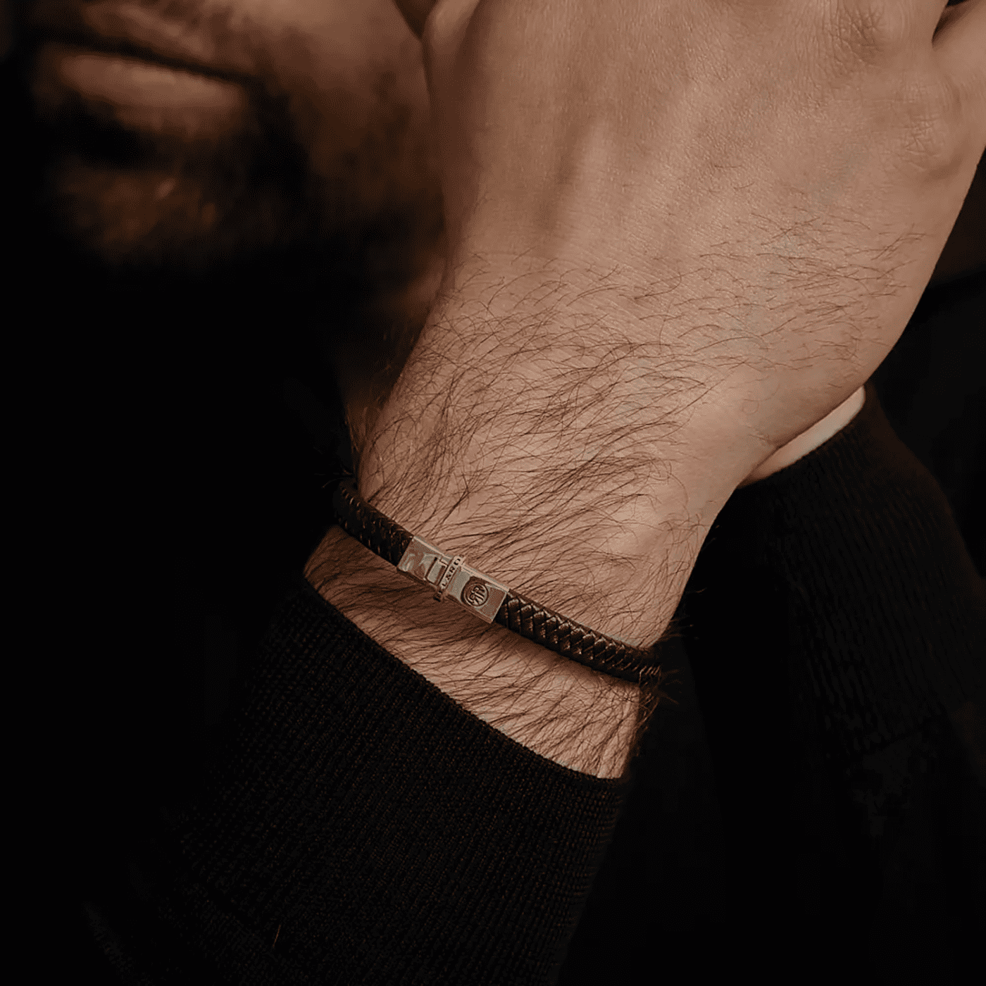 Armband 925er Silber Small Braided Black Armband 925er Silber Small Braided Black