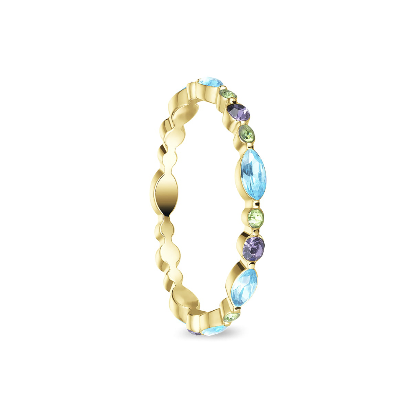 Ring Glasstein Edelstahl gelb vergoldet Arctic Symphony