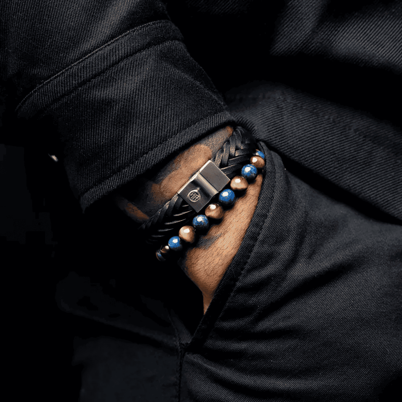 Armband Edelstahl Mix Tiger Lapis