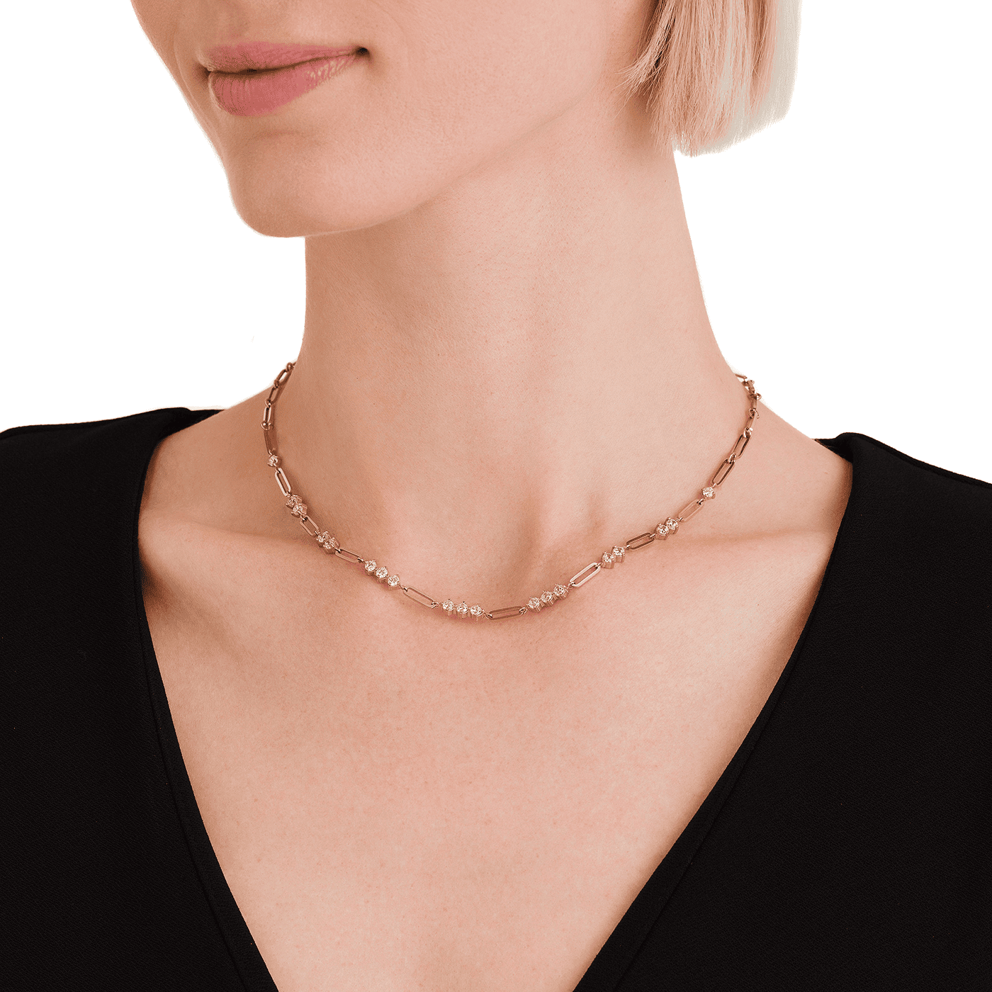 Zirkoniakette Edelstahl gelb vergoldet Crystal