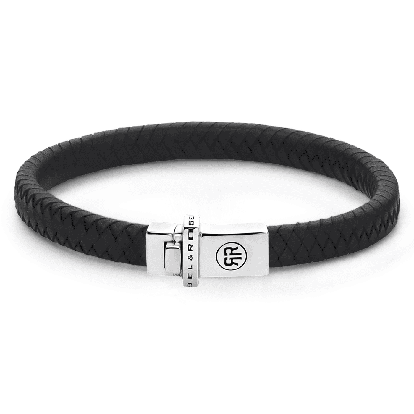 Armband 925er Silber Small Braided Black