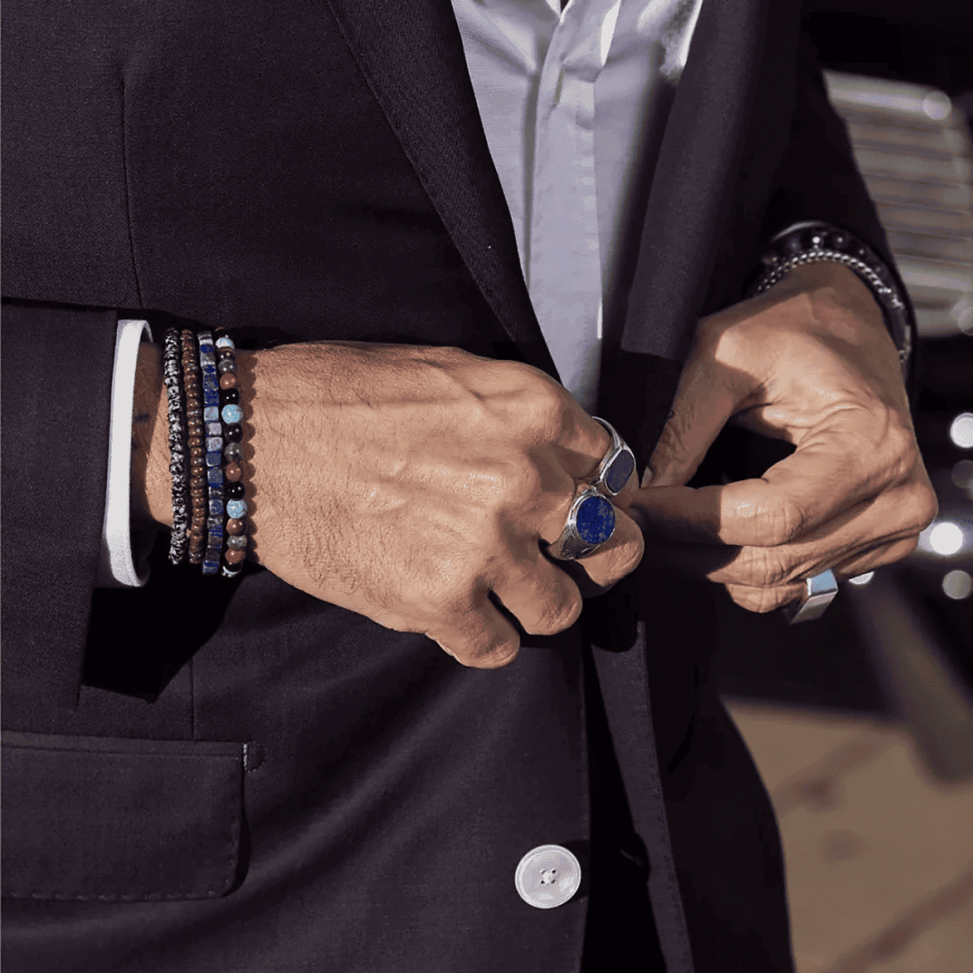 Armband Edelstahl Roll The Dice - Lapis Lazuli