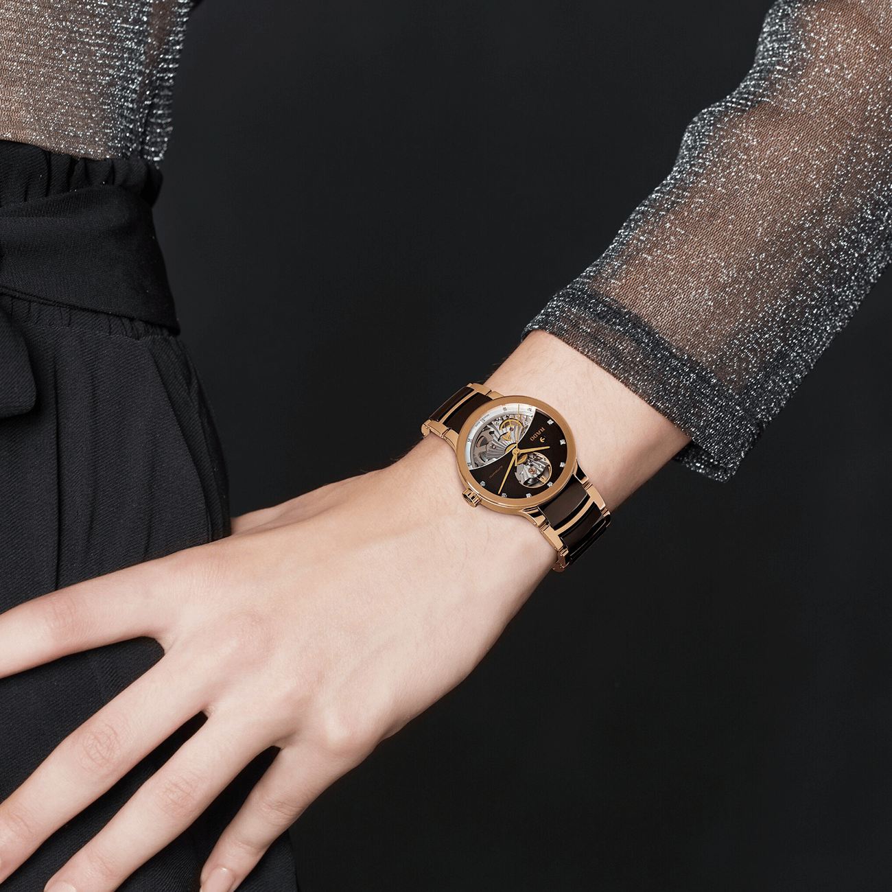 Centrix Diamonds Open Heart Automatik Uhr