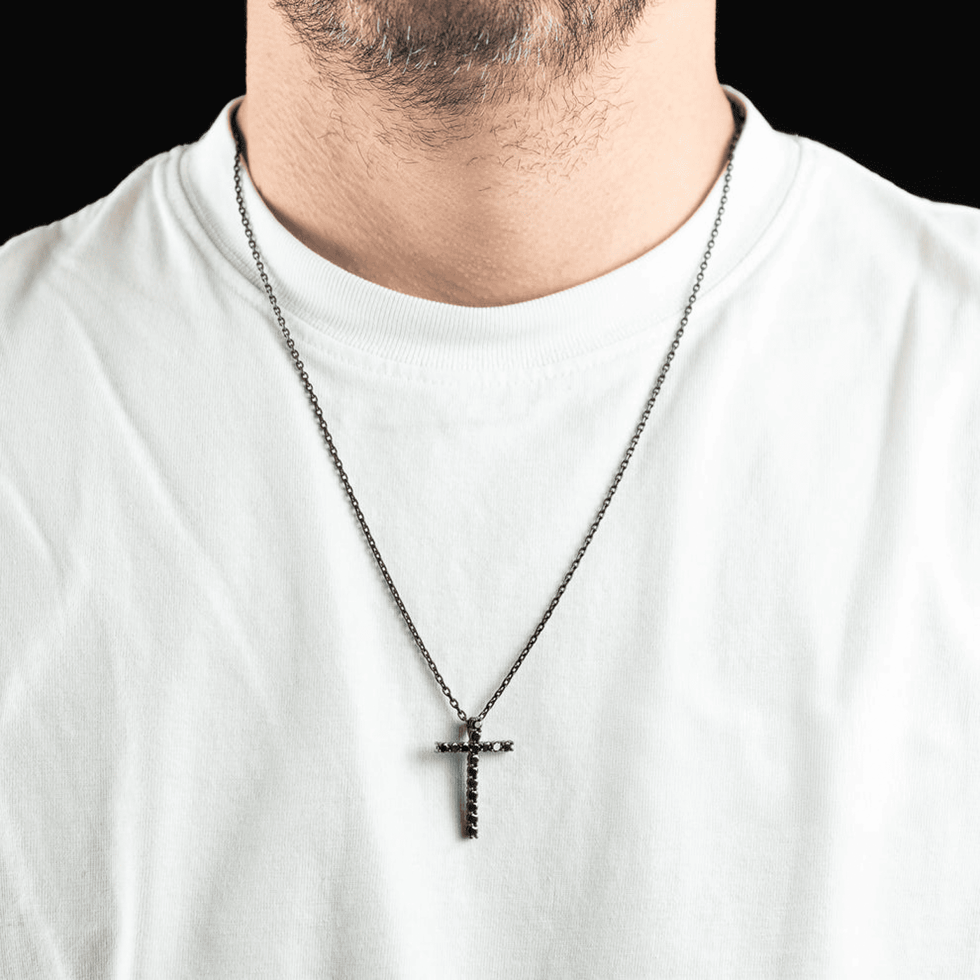 Kette Zirkonia Edelstahl schwarz Francesco Kette Zirkonia Edelstahl schwarz Francesco