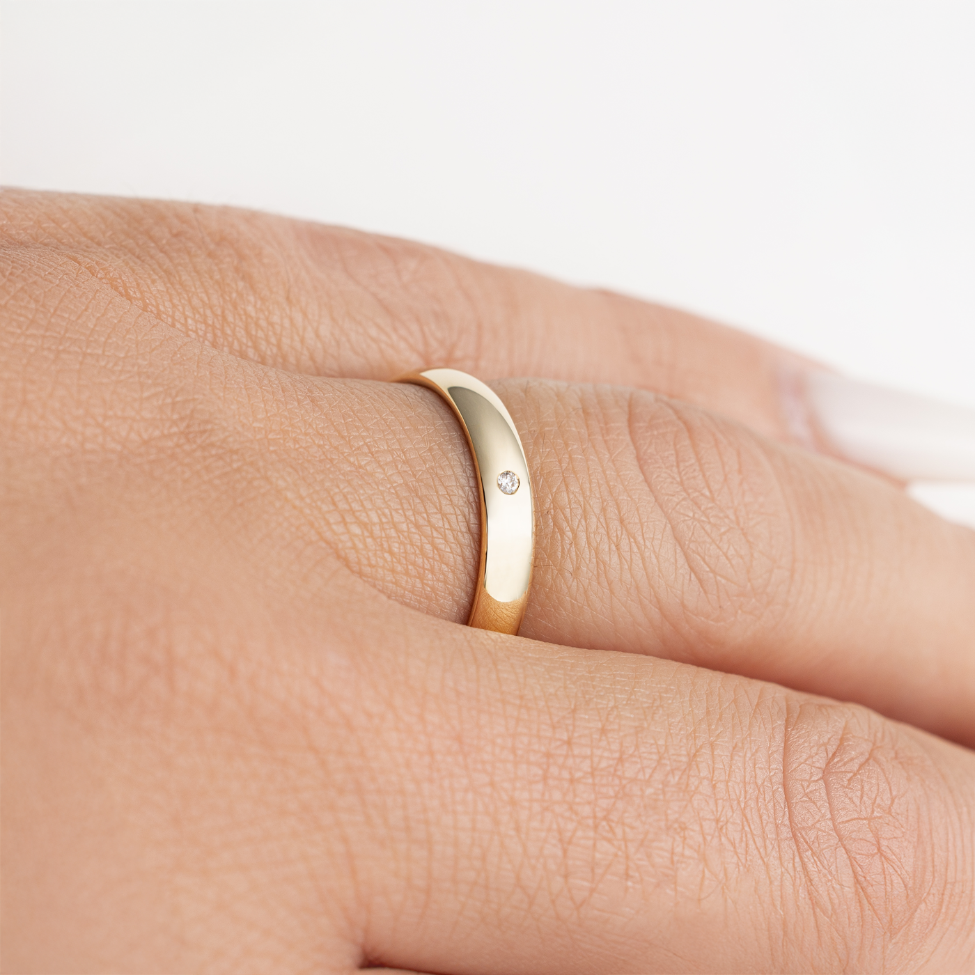 Trauring ca. 0,03 ct. 585er Gelbgold Aachen Trauring ca. 0,03 ct. 585er Gelbgold Aachen