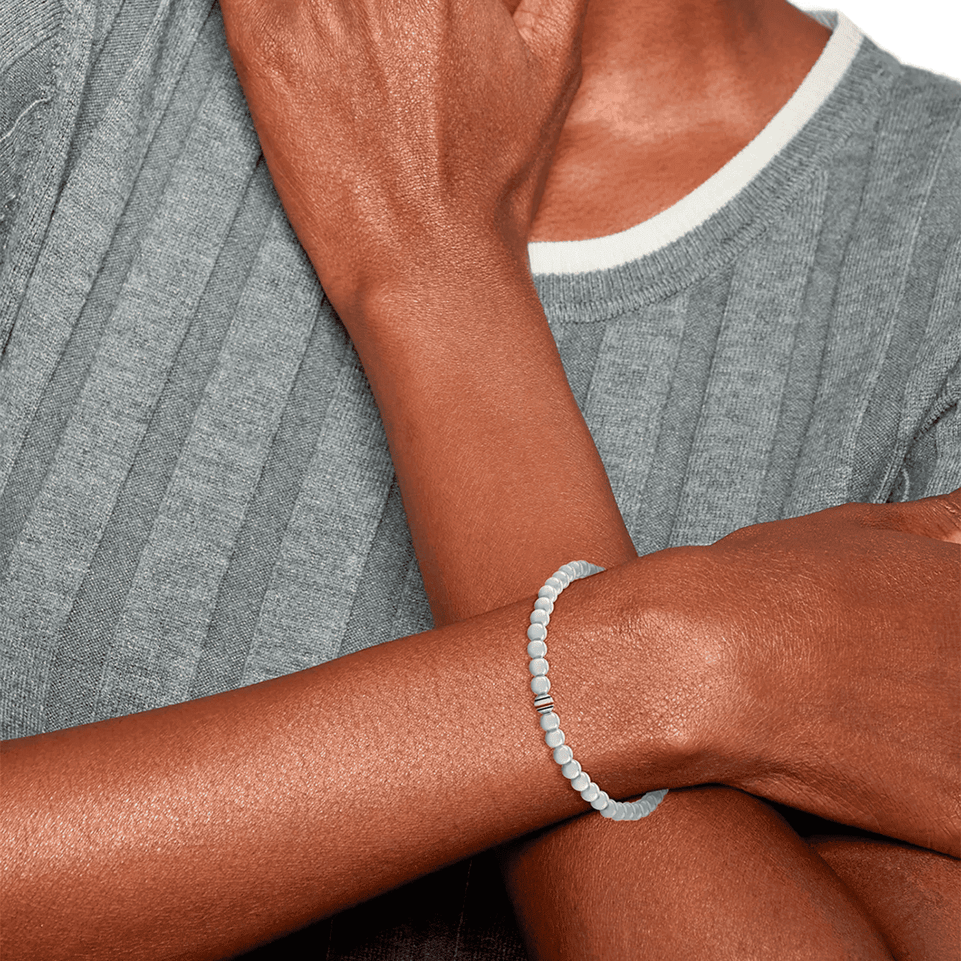 Armband Glasstein Edelstahl Metal Beads Armband Glasstein Edelstahl Metal Beads