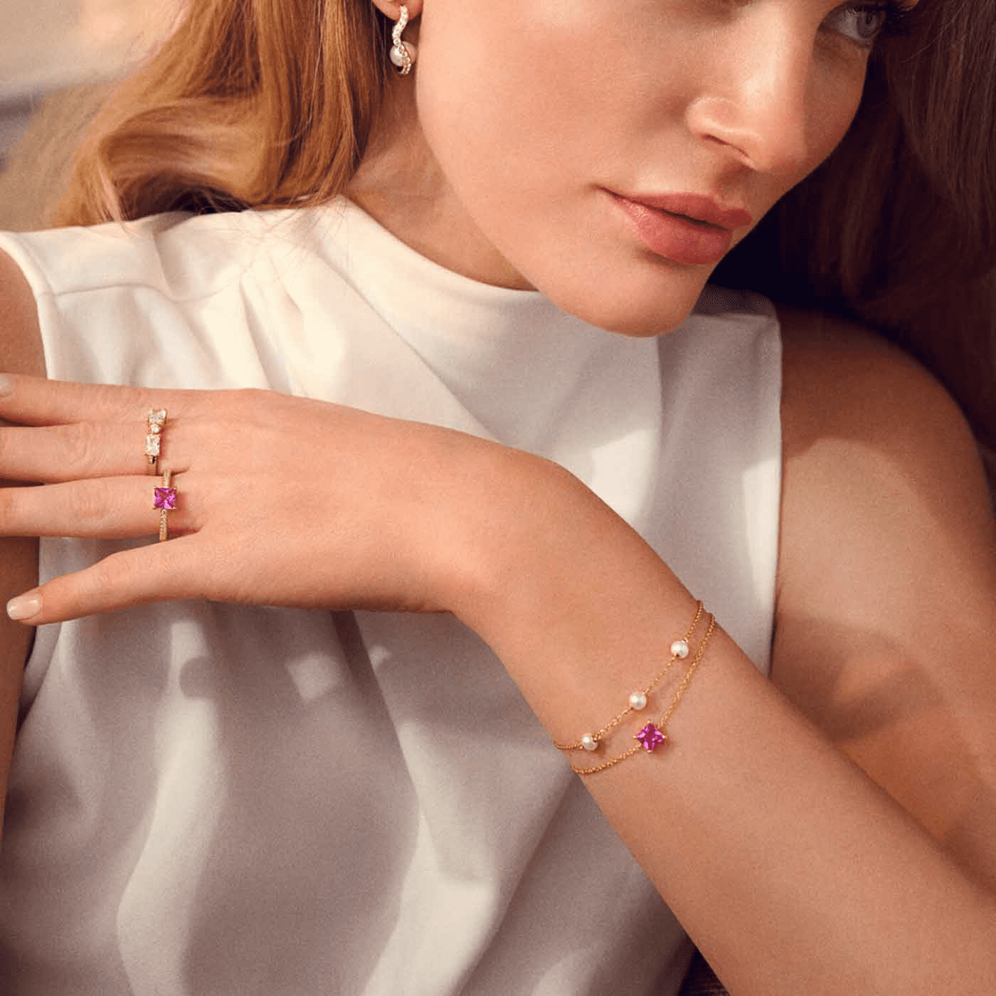 Ring Zirkonia 925er Silber gelb vergoldet Ellera