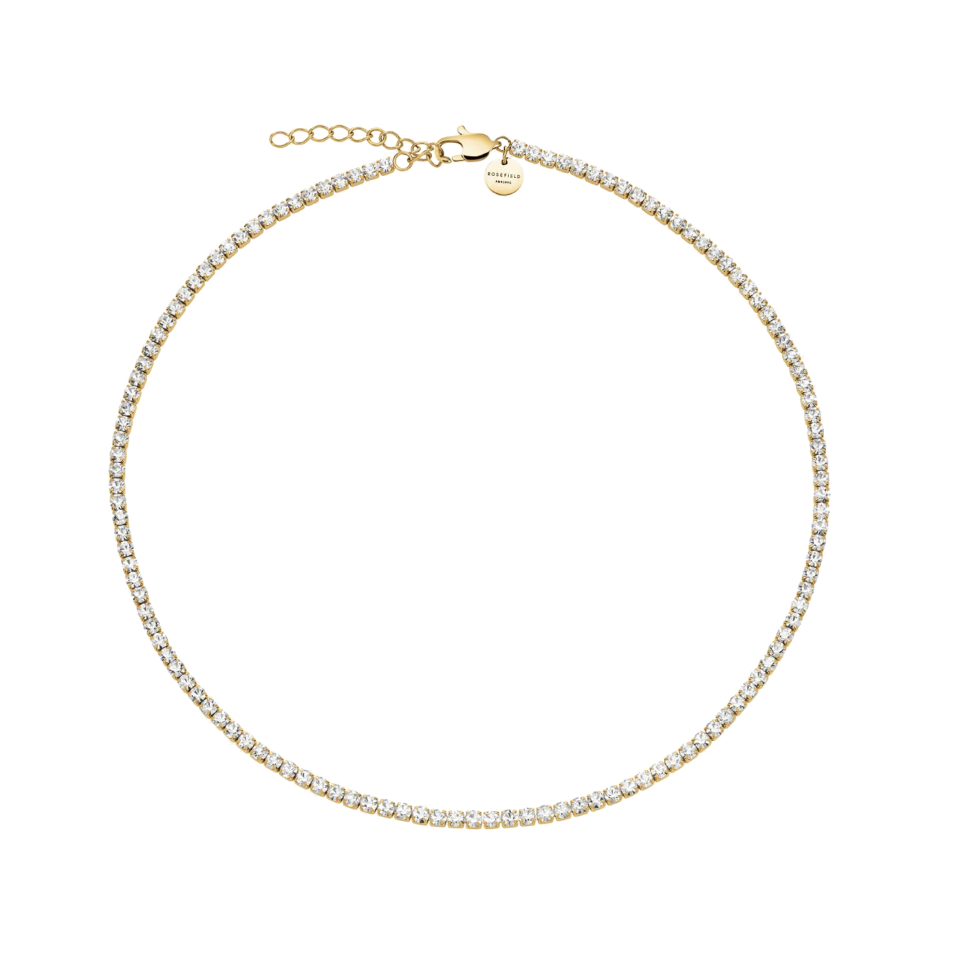 Zirkoniakette Edelstahl gelb vergoldet Tennis Zirkoniakette Edelstahl gelb vergoldet Tennis