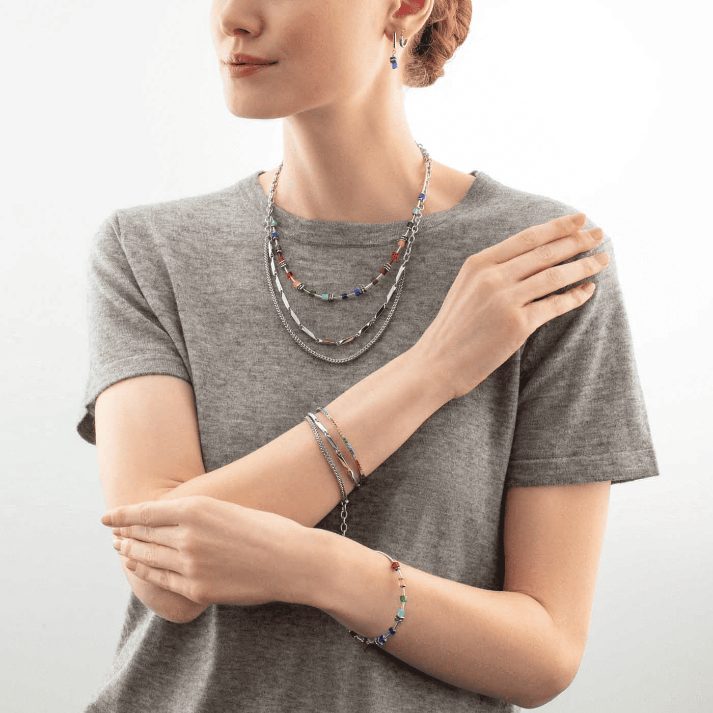 Edelsteinkette Edelstahl Twisted Layers