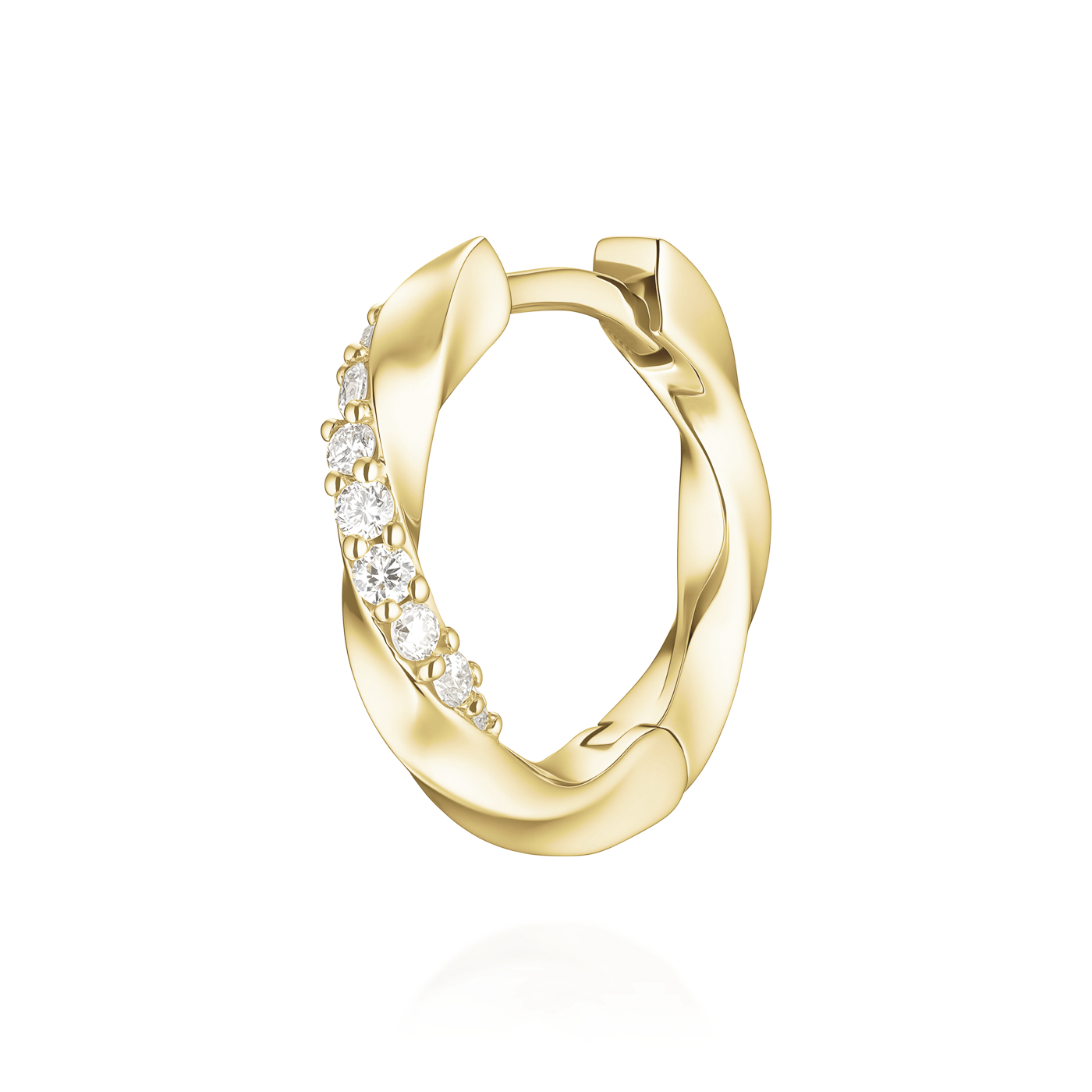 Ohrringe syn. Diamant zus. 0,081ct. 585er Gelbgold Twirl Ohrringe syn. Diamant zus. 0,081ct. 585er Gelbgold Twirl